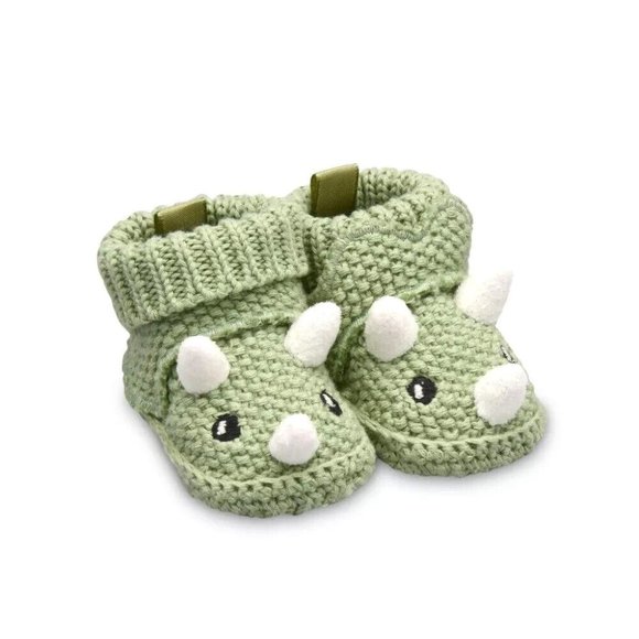 Carter's Other - Carter's Just One You Baby Boys Size Newborn Green Dino Knitted Cotton Slippers
